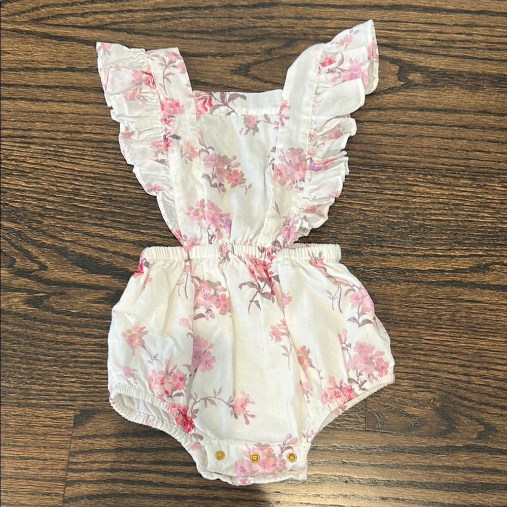 LoveShackFancy Floral Ruffle Baby Pinafore